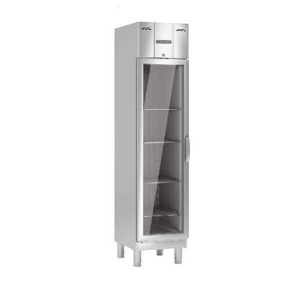 Edelstahlkühlschrank mit Glastür ohne Maschine KU 358 G ZK