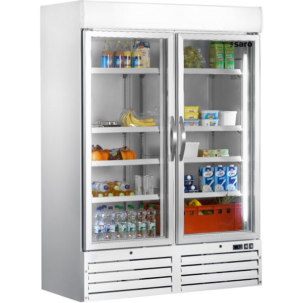 Flaschenkühlschrank mit Glastür, 2-türig - weiß G 920