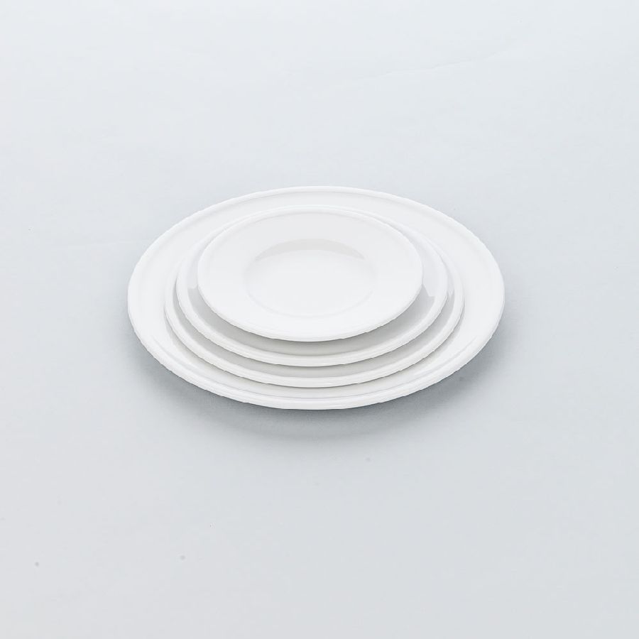 Flacher Teller - reinweißes Porzellan - Serie Apulia A - Ø 210mm 