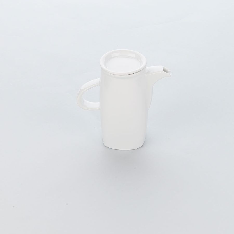 Kännchen mit Deckel - reinweißes Porzellan - Serie Apulia A - H 135mm - 0,37 Liter