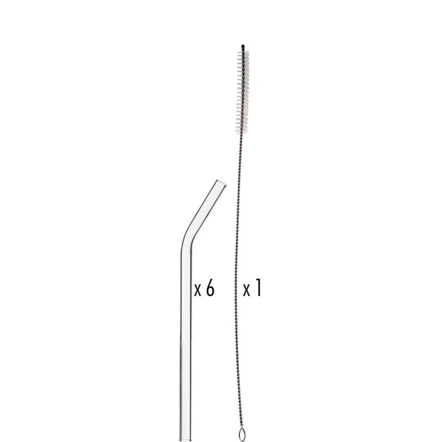 Trinkhalm gebogen 20cm, 7tlg. Set - 1800 Stück