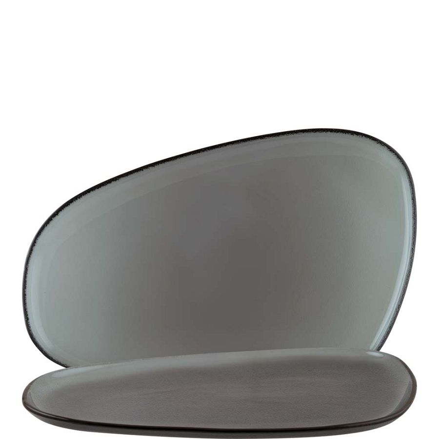 Vago Glass Platte oval 39cm - 6 Stück